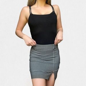 Gingham checkered mini skirt